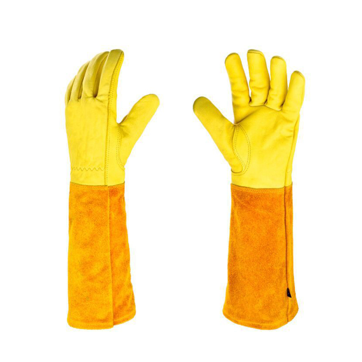 Cylindrical Cowhide Leather Work Gloves with Extended Cuff for Warehouse Maintenance