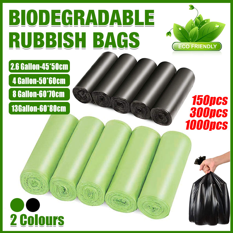 Biodegradable Bin Liners Garbage Bags 150/300/1000PCS 2.6-13GL