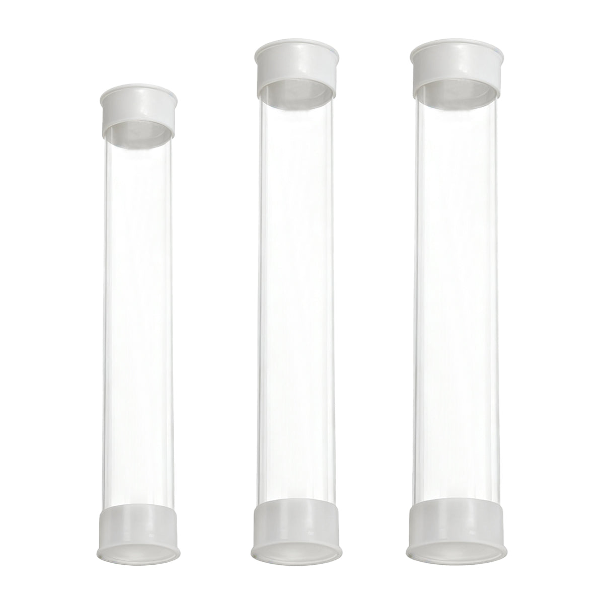 Transparent PC Packaging Tube with Lid Plastic Storage Tube 20PCS