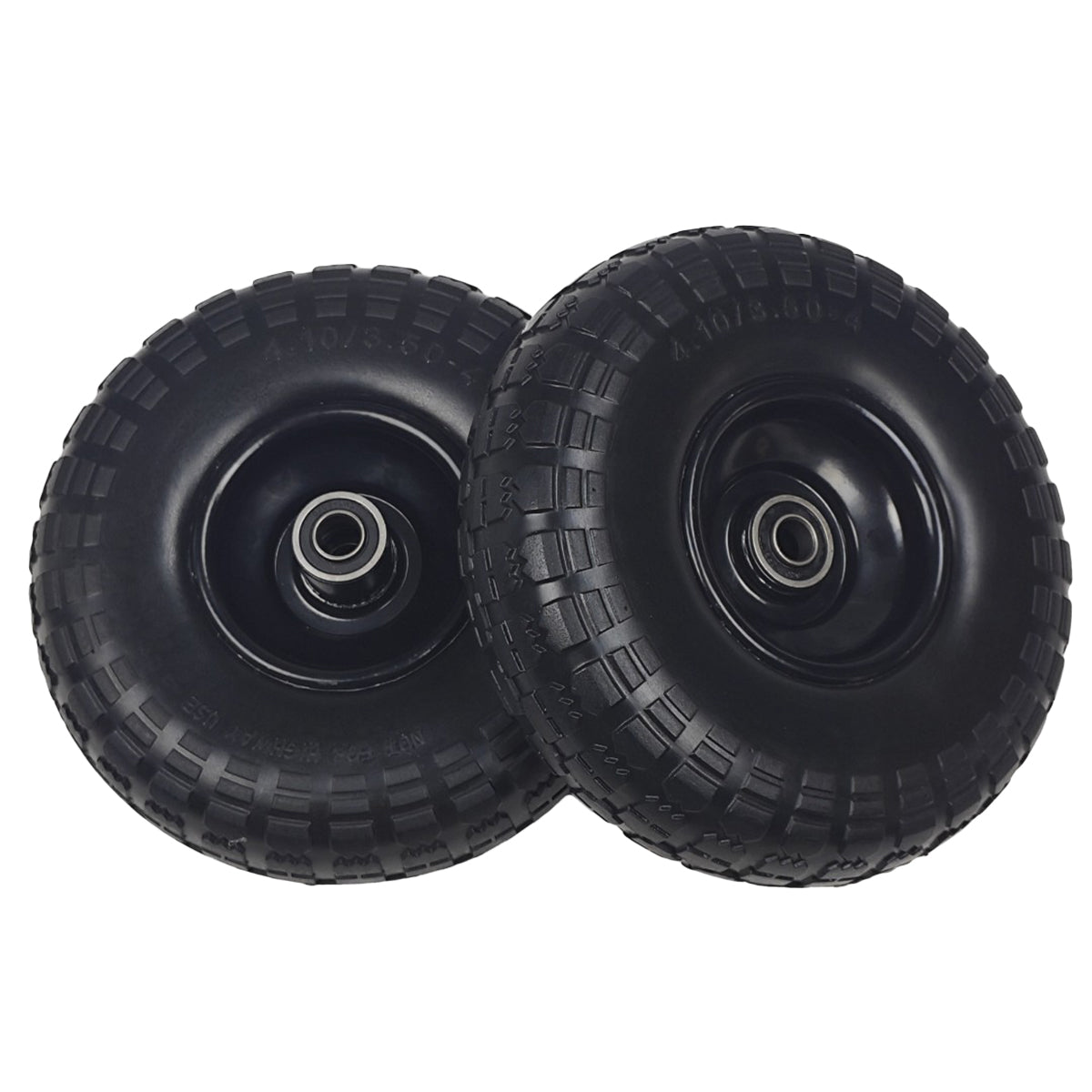 2PCS PU Foam Flat Free Tires 4.10/3.50-4 for Tool Cart Wagon