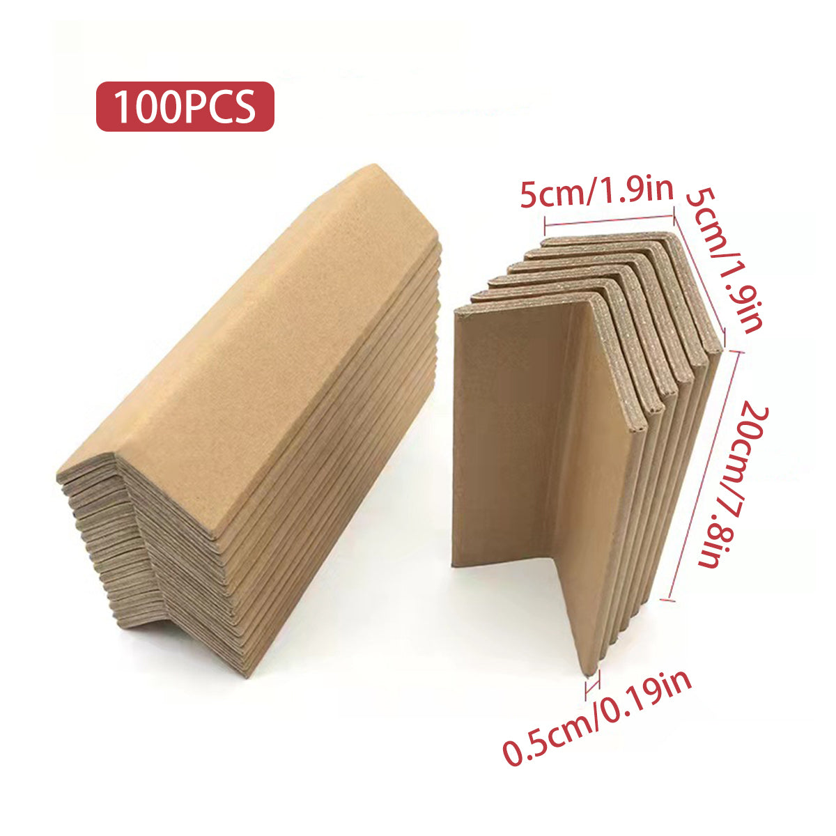 100PCS L-Shaped Kraft Paper Corner Protectors 20cm