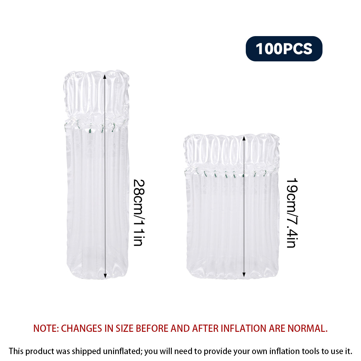 100PCS Clear Air Column Bag Shockproof Protective Packaging