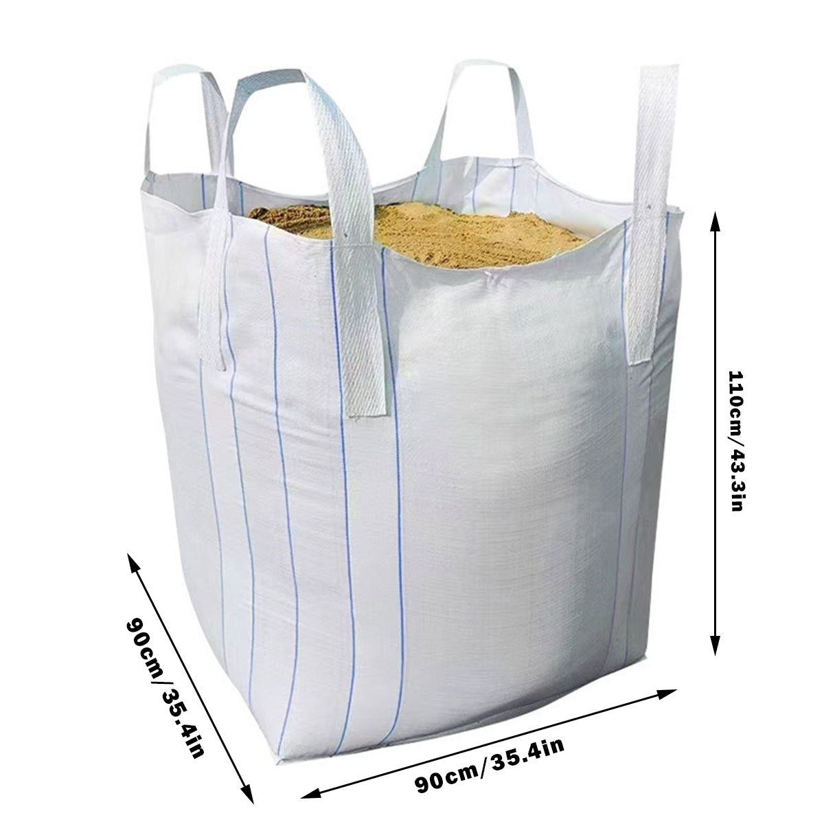 Heavy Duty White Woven Ton Bag for Warehouse Bulk Storage