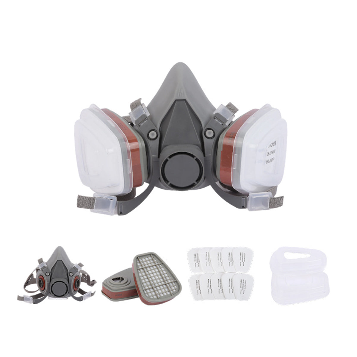 7PCS Respirator Mask Set Dual Filter Dust Protection Spray Paint