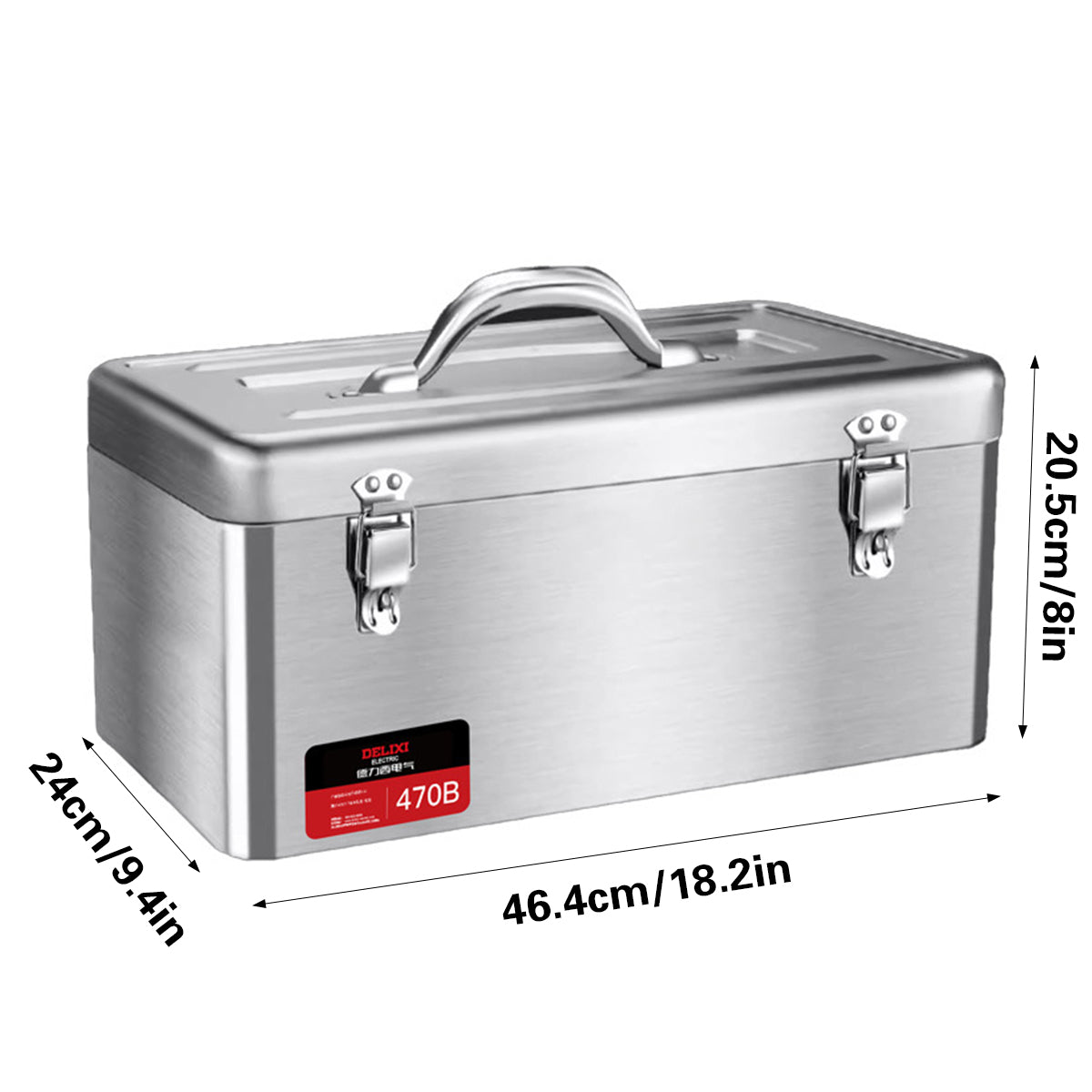 Stainless Steel Toolbox Portable Hand Carry Tool Storage Case