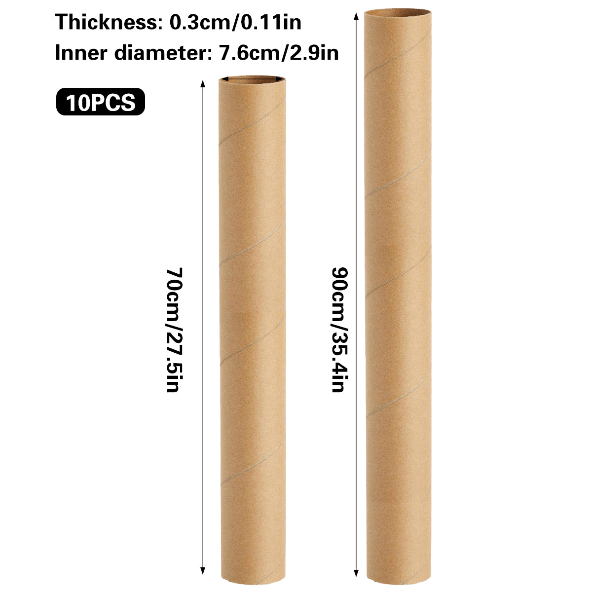 10PCS Kraft Paper Storage Tubes Cardboard Poster Document Shipping
