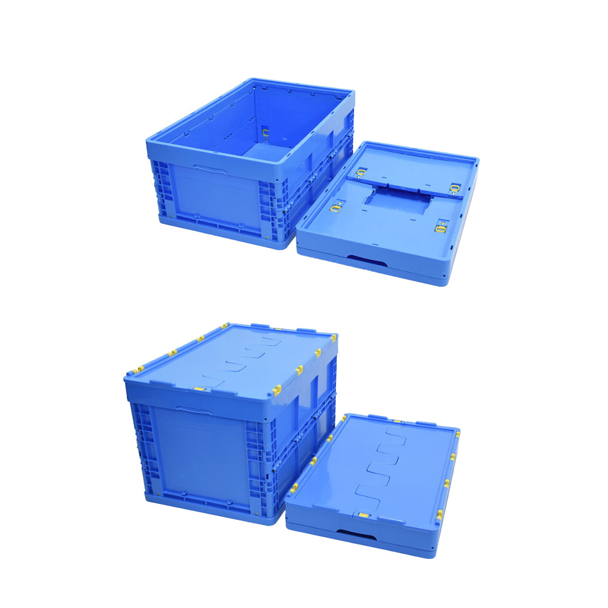 Foldable Plastic Storage Box with Rounded Corners for Workshop Garage Home