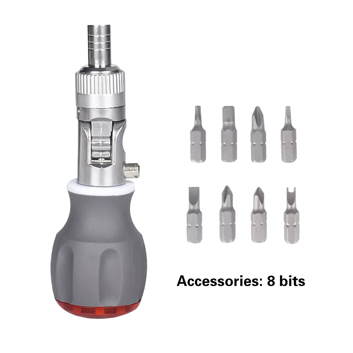 8-in-1 Multi-Angle Ratchet Screwdriver with CR-V Steel Bits