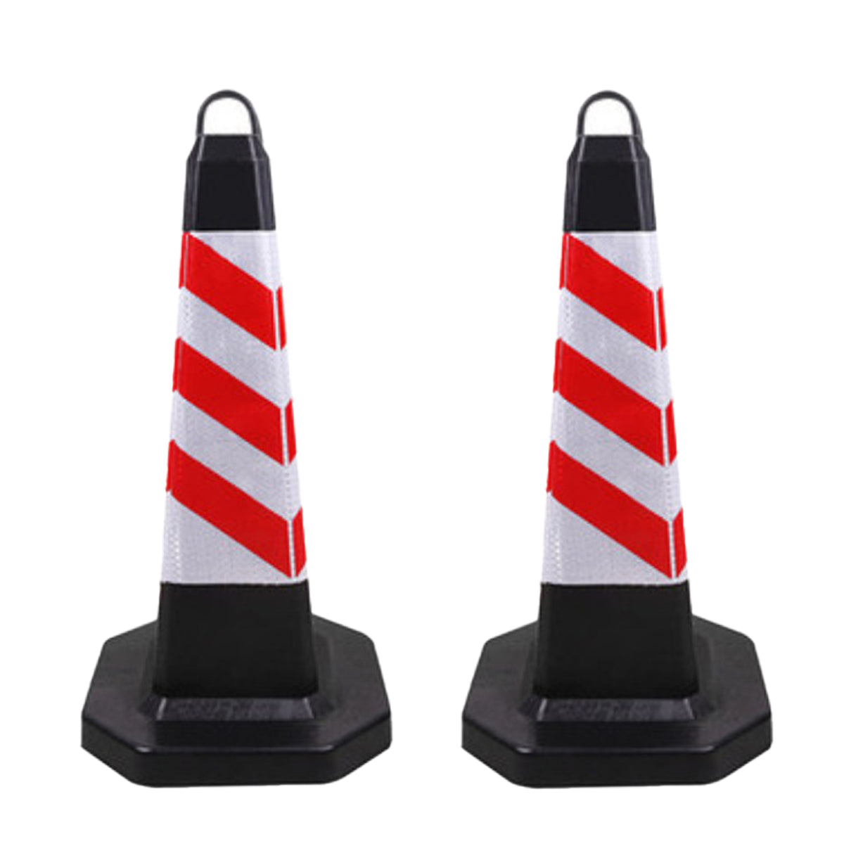 2PCS Rubber Traffic Safety Cones Flexible Reflective for Construction Sites