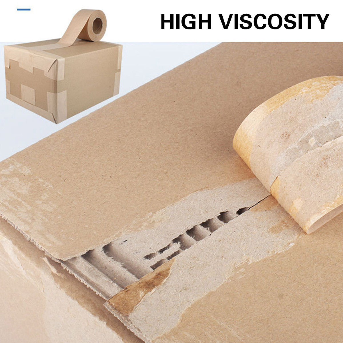 Water Activated Kraft Paper Tape 3Rolls Carton Sealing Packaging Tape