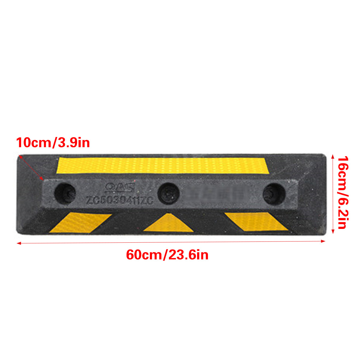 2PCS Rubber Parking Wheel Stop Heavy Duty Reflective Curb