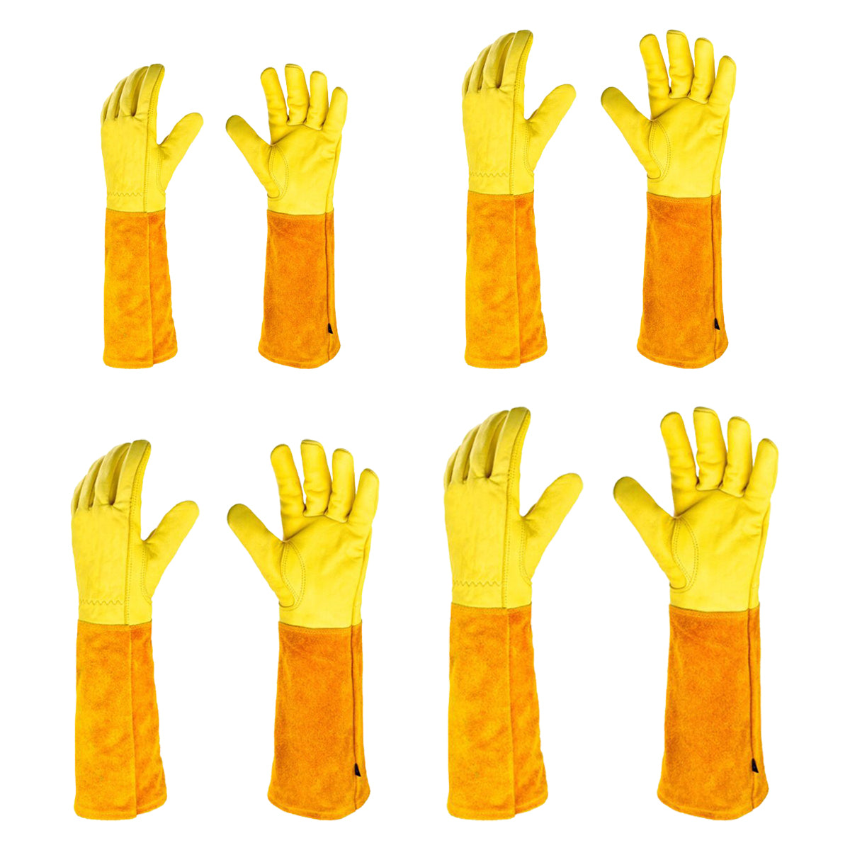 Cylindrical Cowhide Leather Work Gloves with Extended Cuff for Warehouse Maintenance