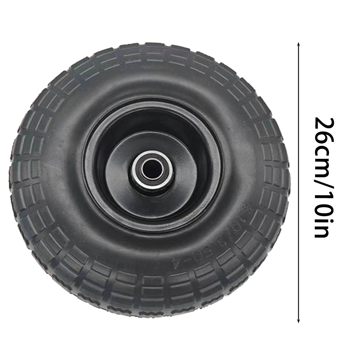2PCS PU Foam Flat Free Tires 4.10/3.50-4 for Tool Cart Wagon