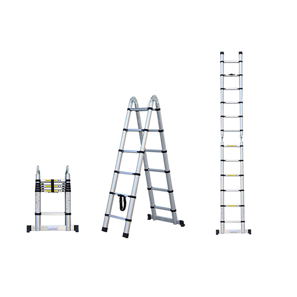 Retractable Aluminium Alloy Ladder 320/380cm Anti-Slip Pedals Stable Design