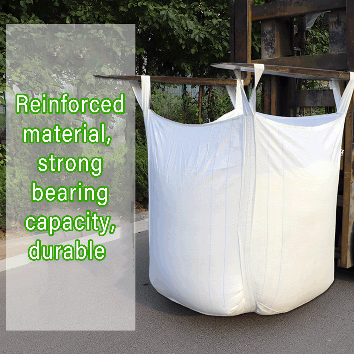 Heavy Duty White Woven Ton Bag for Warehouse Bulk Storage