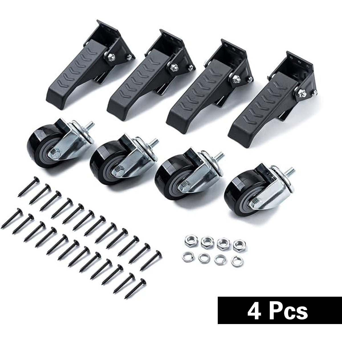 Heavy Duty PU Casters 2.5in High Load Bearing Wheels 4pcs for Warehouse Tables