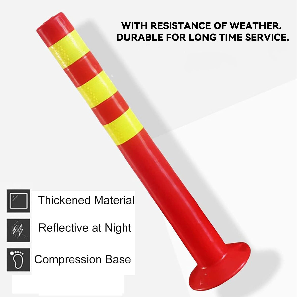 Plastic Safety Traffic Cones Impact Resistant Road Warning 2PCS