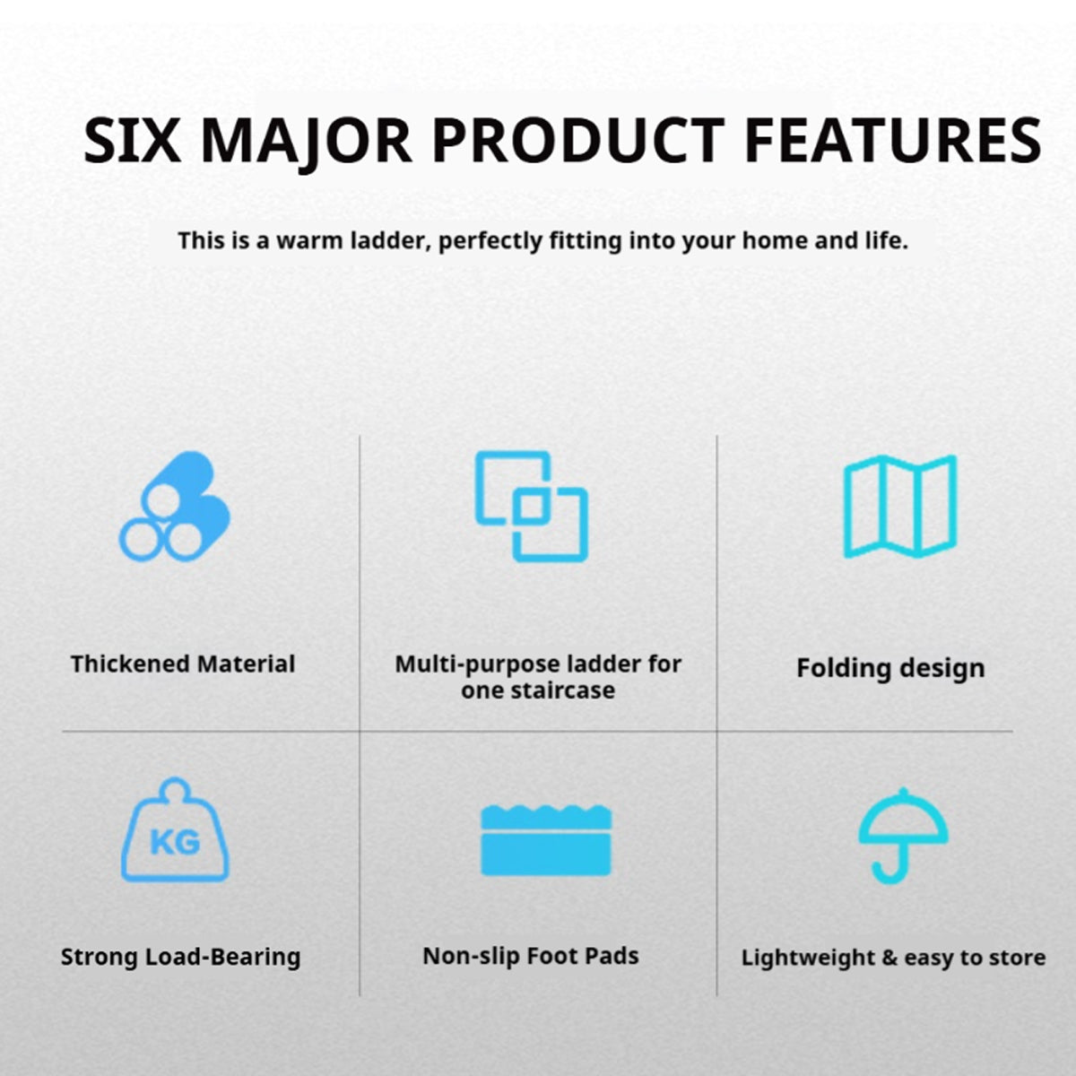 4 Step Folding Ladder Anti-Slip Anti-Shake Strong Load Capacity