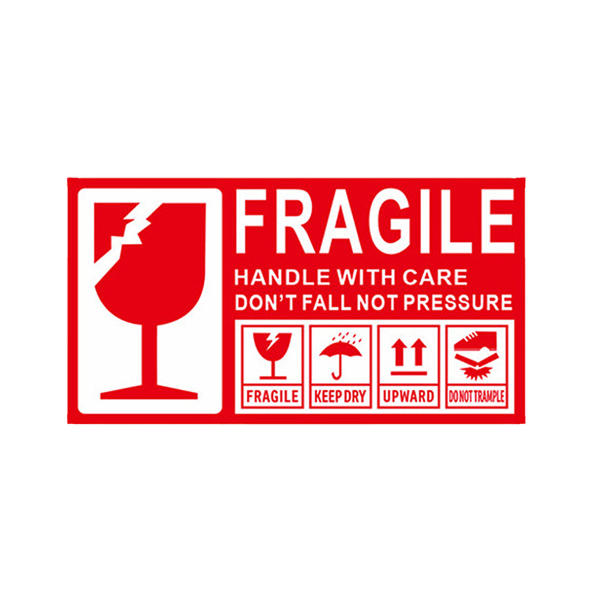 Fragile Warning Self Adhesive Shipping Stickers Red