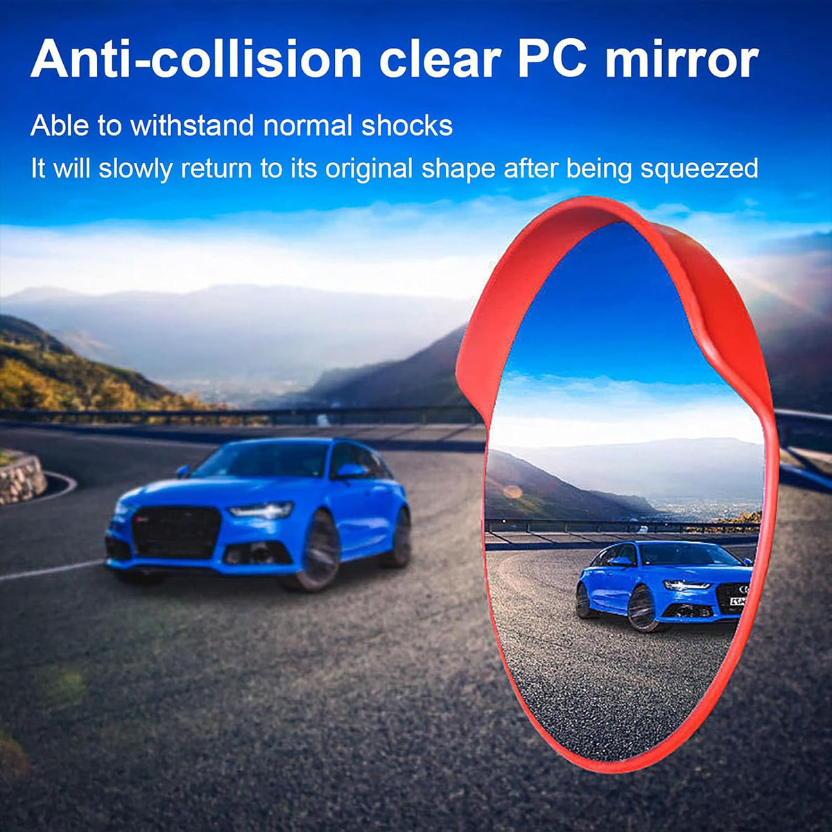 Road Safety 80cm Round Wide-Angle Convex Mirror for Outdoor Corners