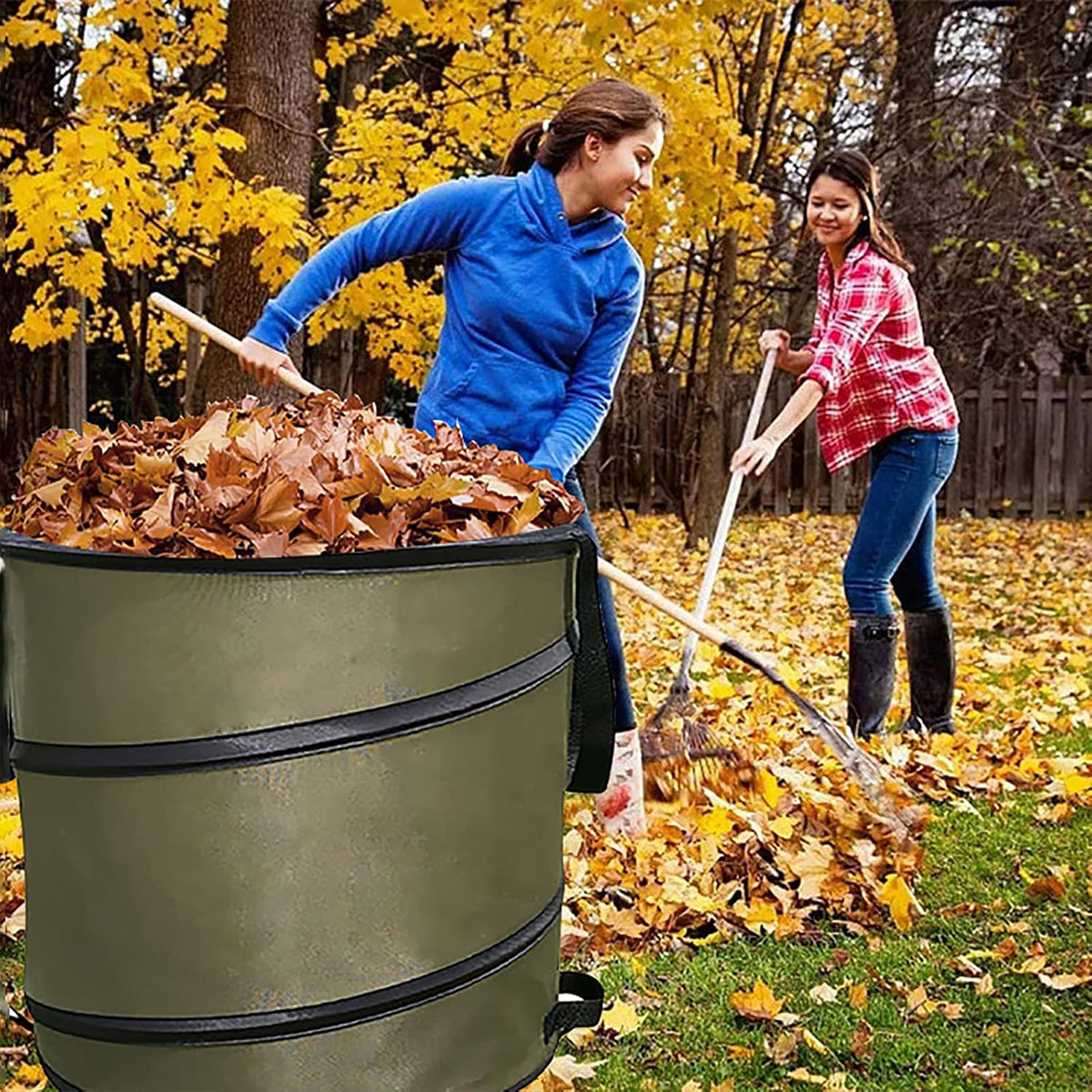 Folding Garden Leaf Bin Portable Outdoor Storage Bucket