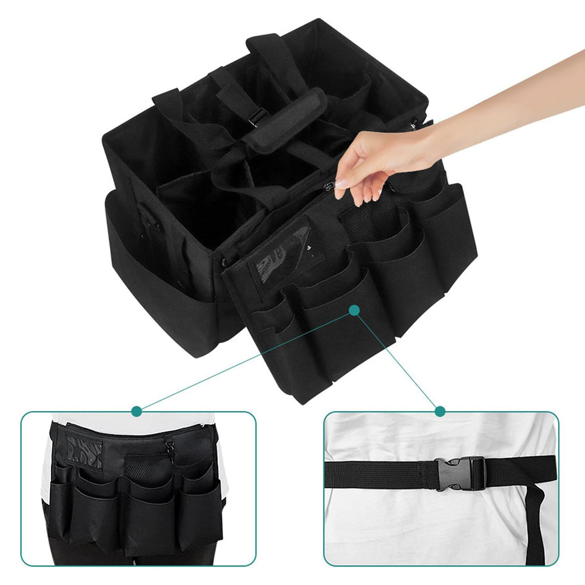 Large Capacity Cleaning Tool Storage Bag Oxford Cloth Organizer for Warehouse Use