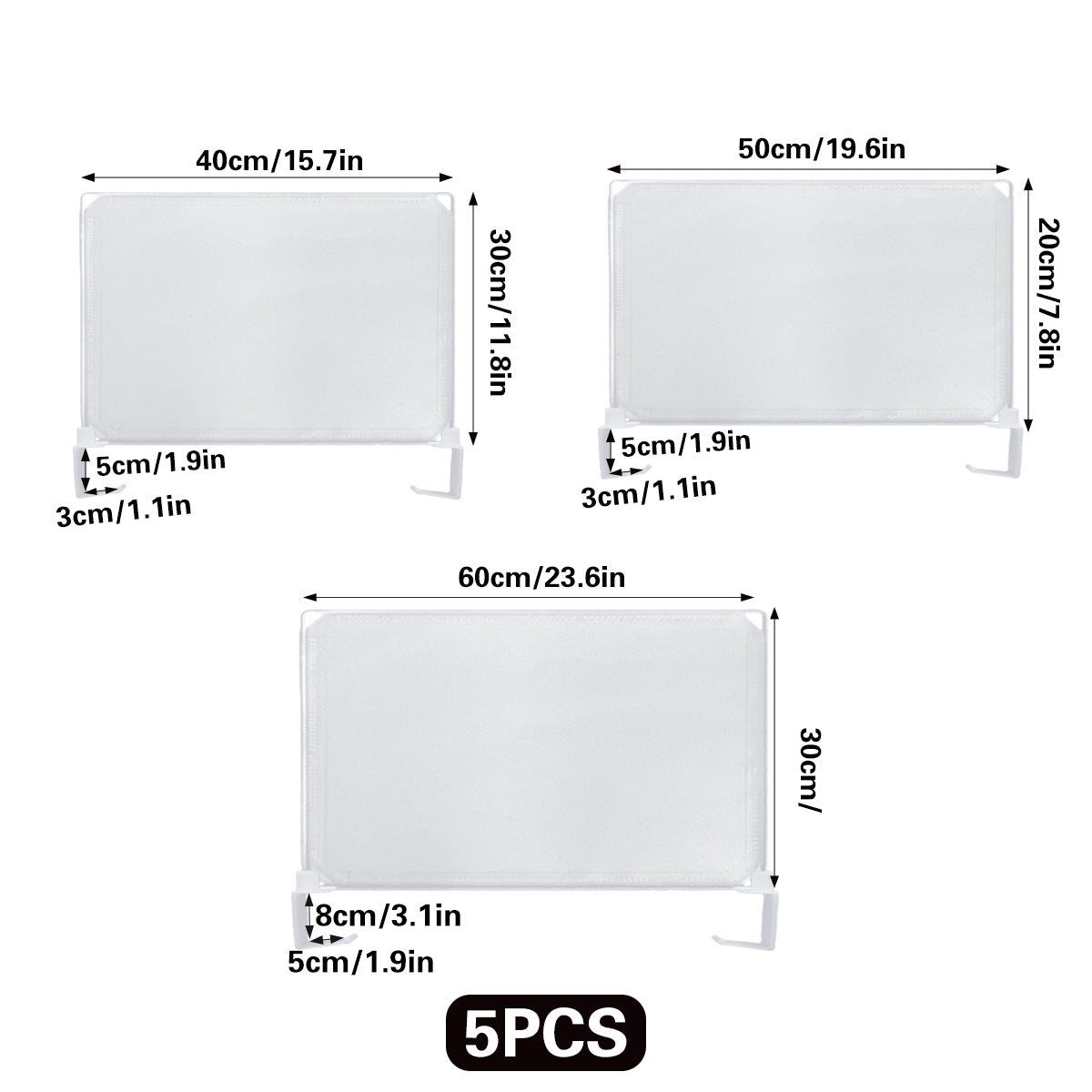5PCS Shelf Dividers Durable Snap-On for Warehouse Garage Storage