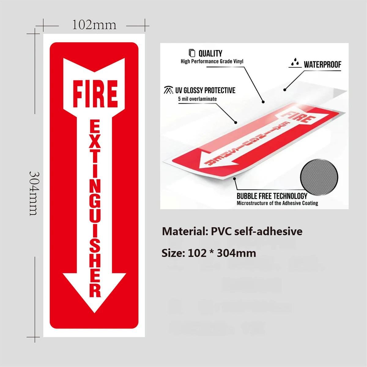 Fire Extinguisher Indicator Stickers Long-Lasting Safety Labels 30PCS