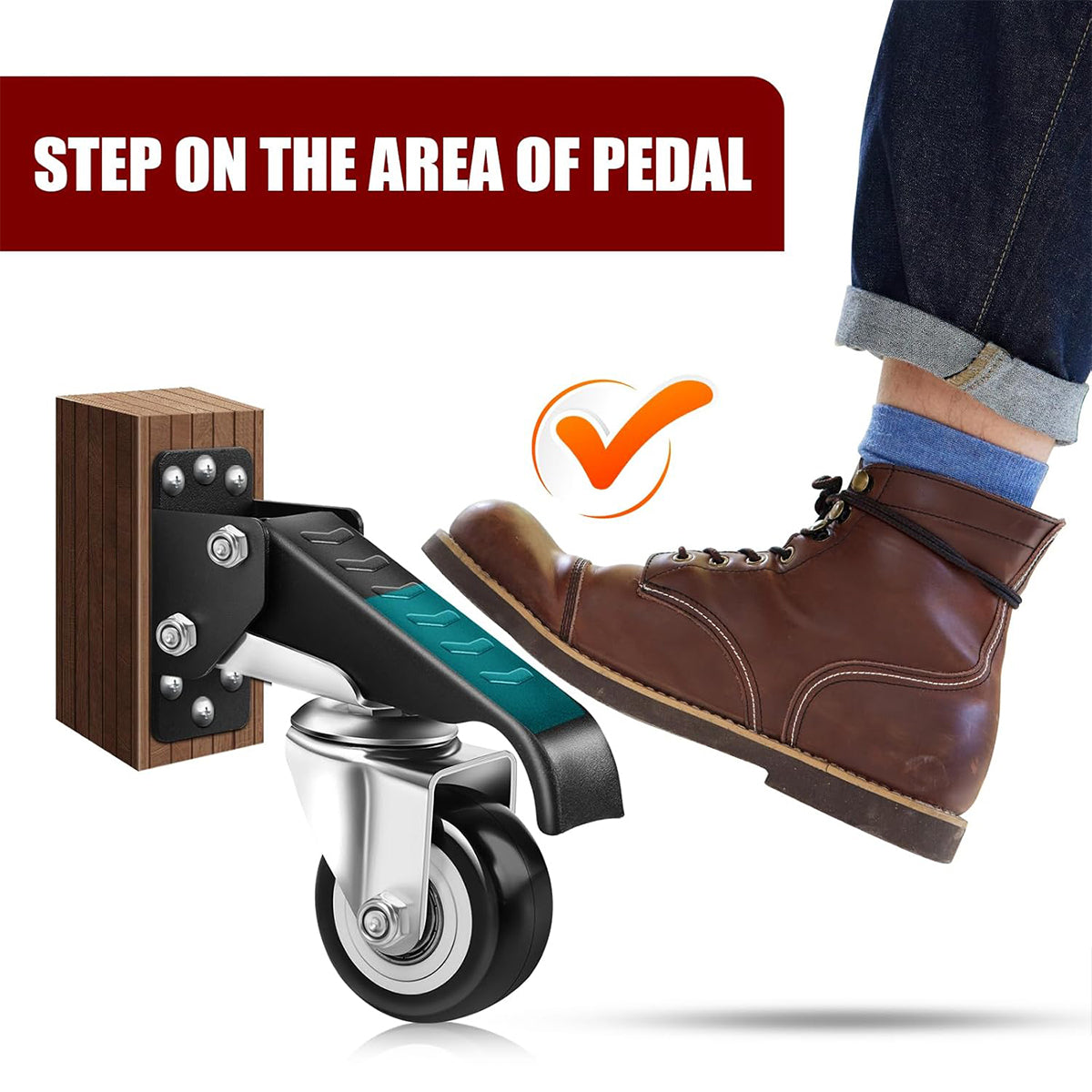 Heavy Duty PU Casters 2.5in High Load Bearing Wheels 4pcs for Warehouse Tables