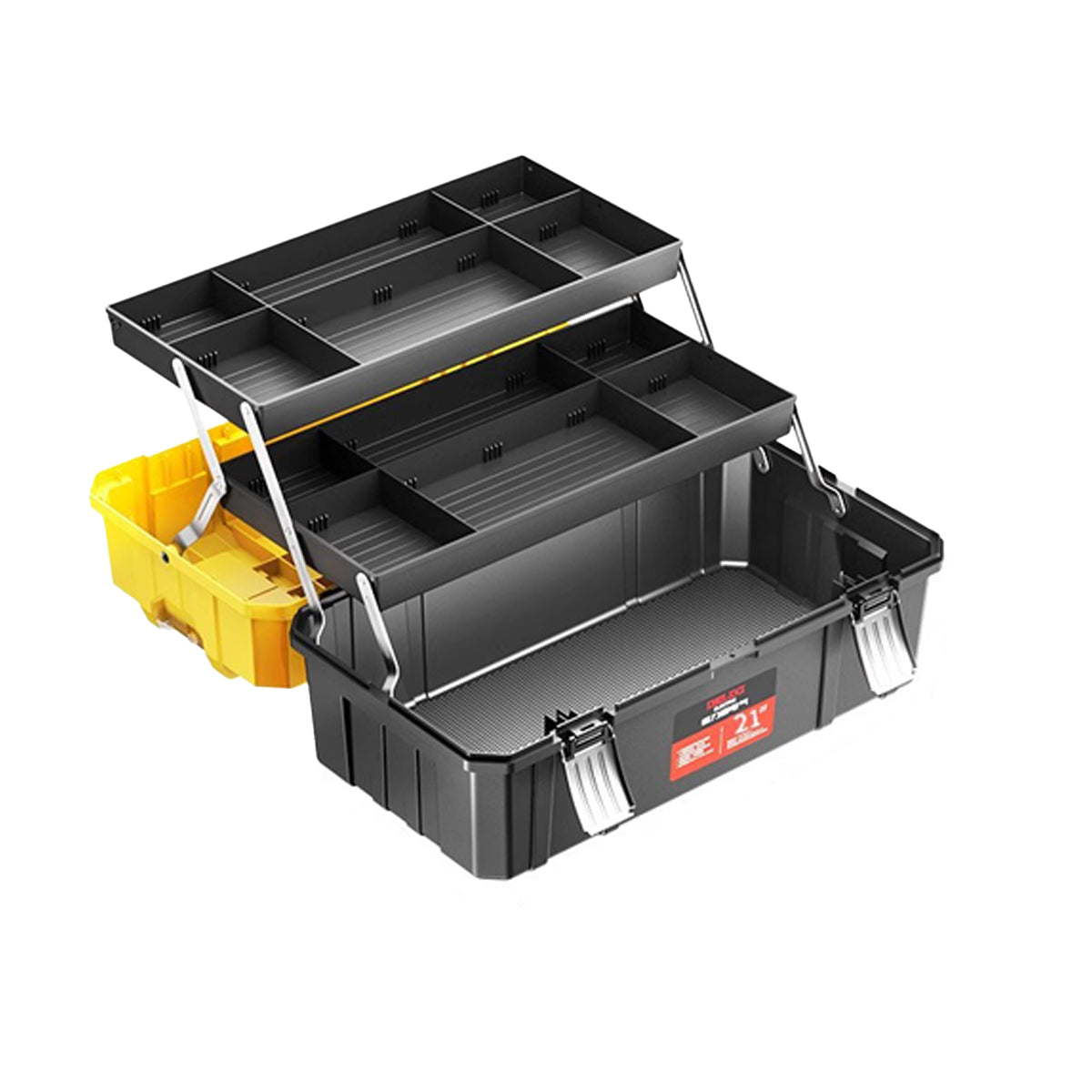 Portable Multi-Layer Tool Storage Box Large Capacity PP Organizer 48cm