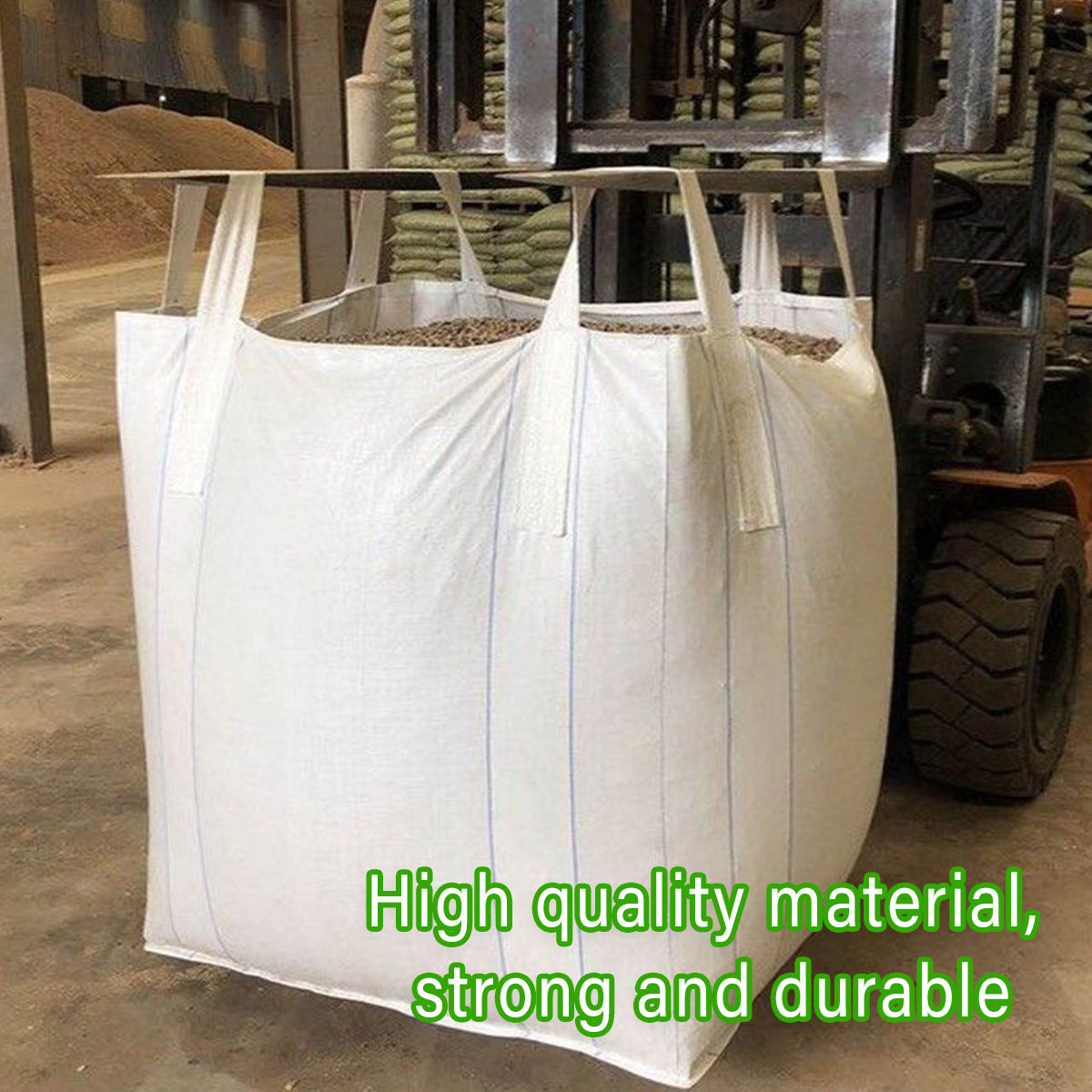 Heavy Duty White Woven Ton Bag for Warehouse Bulk Storage
