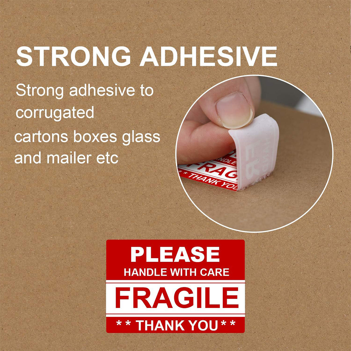 Fragile Sticker Labels 2 Rolls 1000PCS High Visibility Shipping Warning
