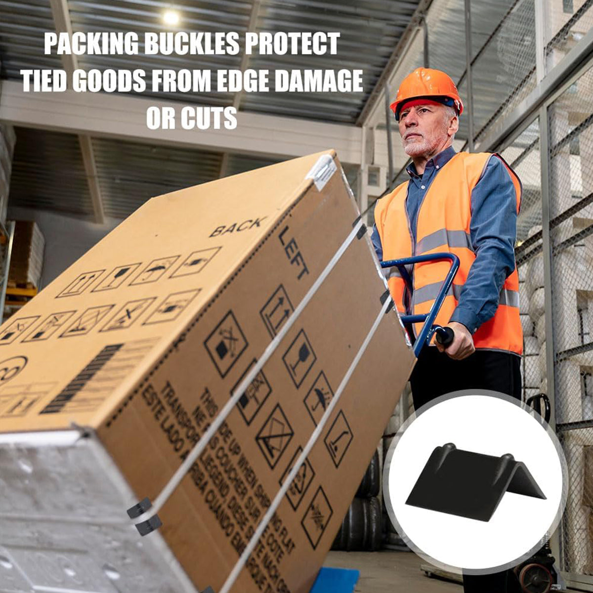 50PCS L-Shaped Packing Buckle Corner Protectors for Warehouse Strapping