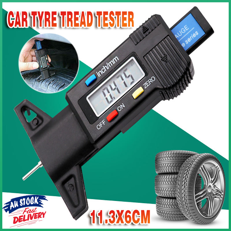 Car Digital Depth Gauge Tyre Tread Brake Pad Caliper LCD