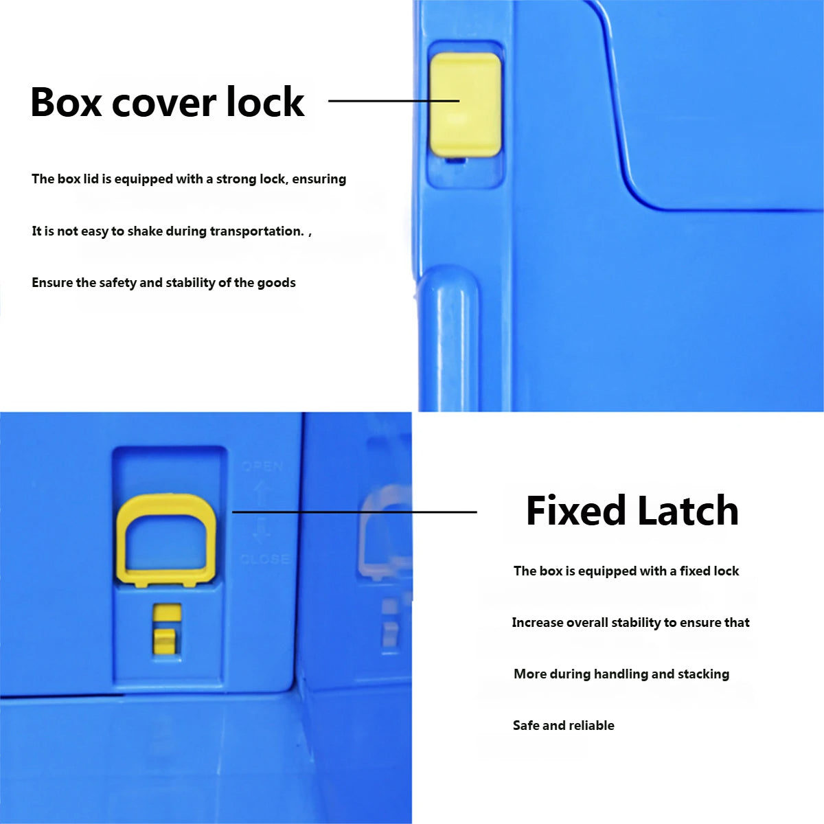 Foldable Plastic Storage Box with Rounded Corners for Workshop Garage Home