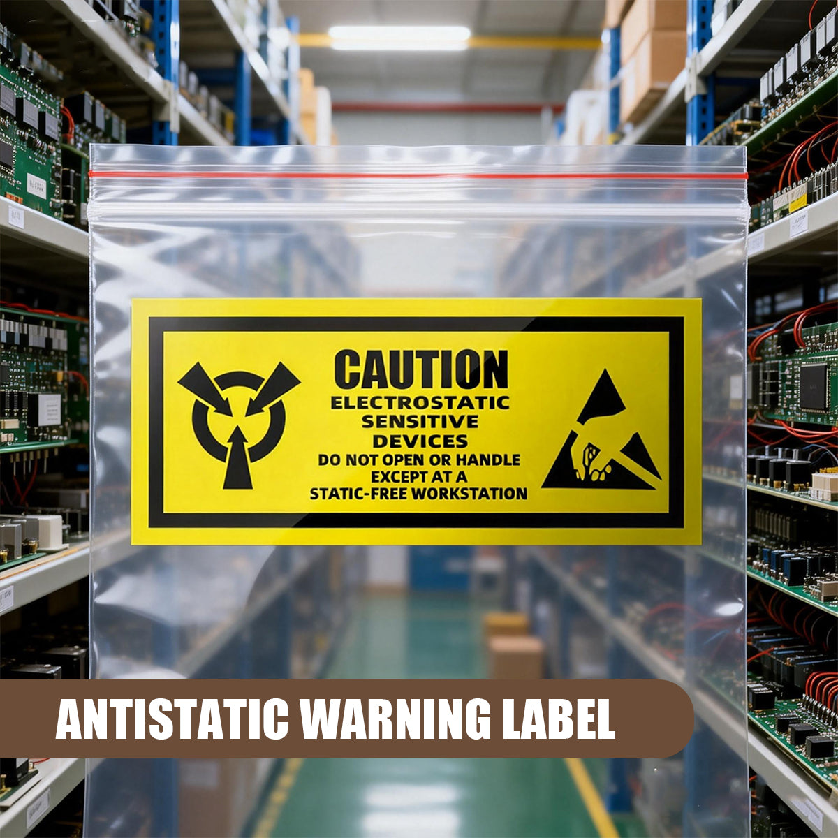 Anti Static Warning Sticker Label for Electronics Packaging