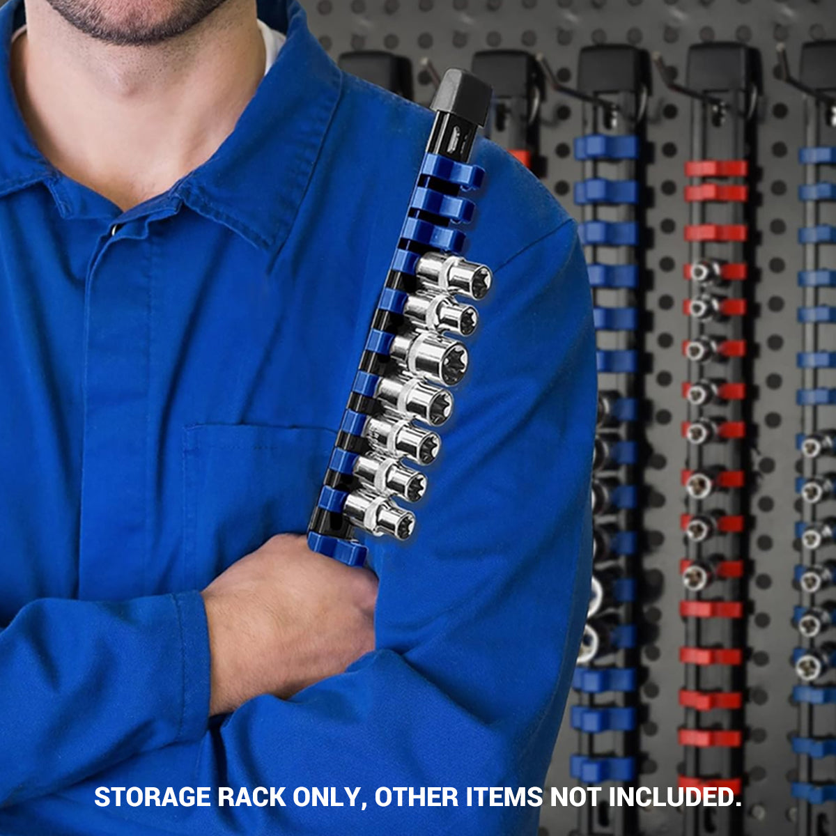 9PCS Socket Holder Rail Organizer 1/4 3/8 1/2 Inch Storage Rack