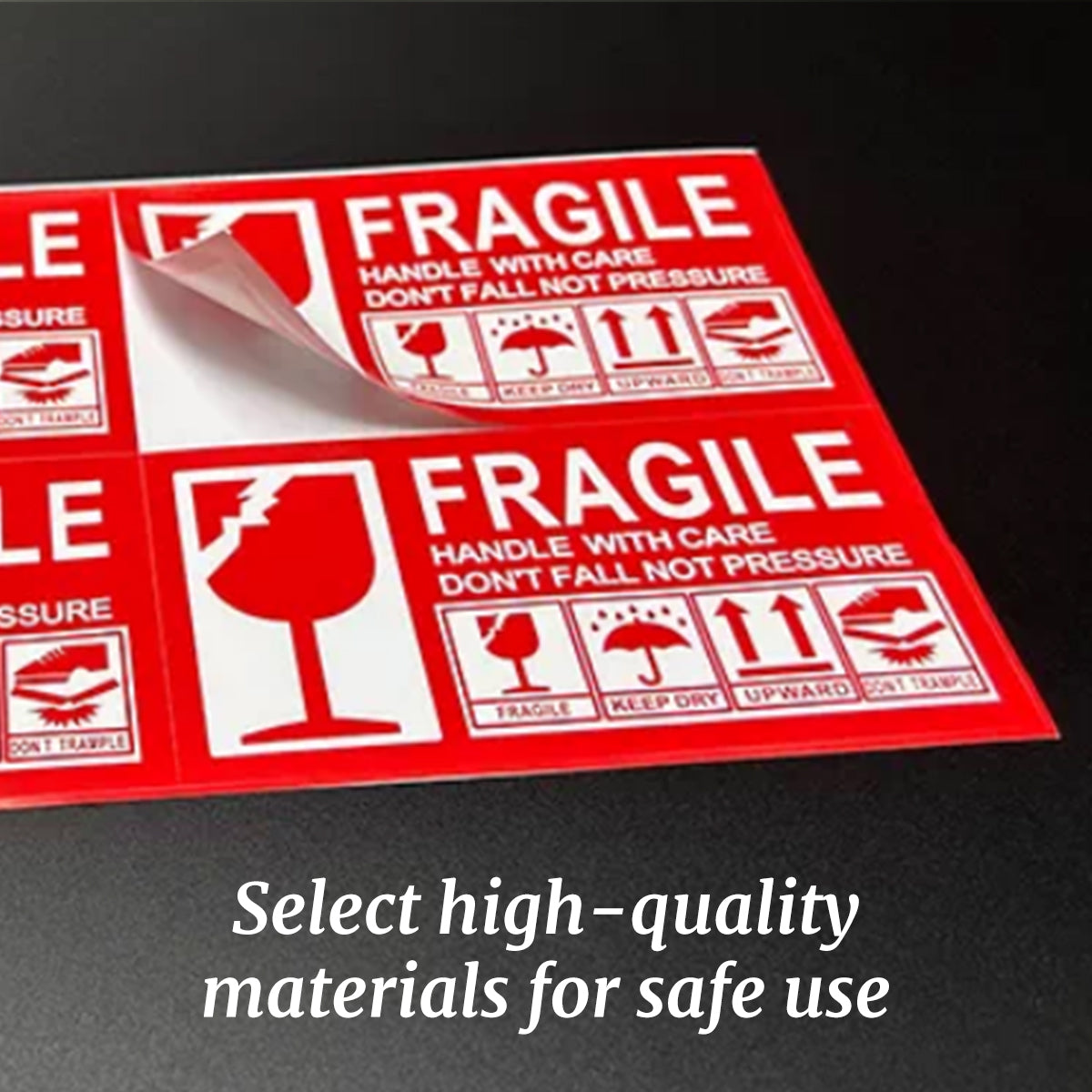 Fragile Warning Self Adhesive Shipping Stickers Red