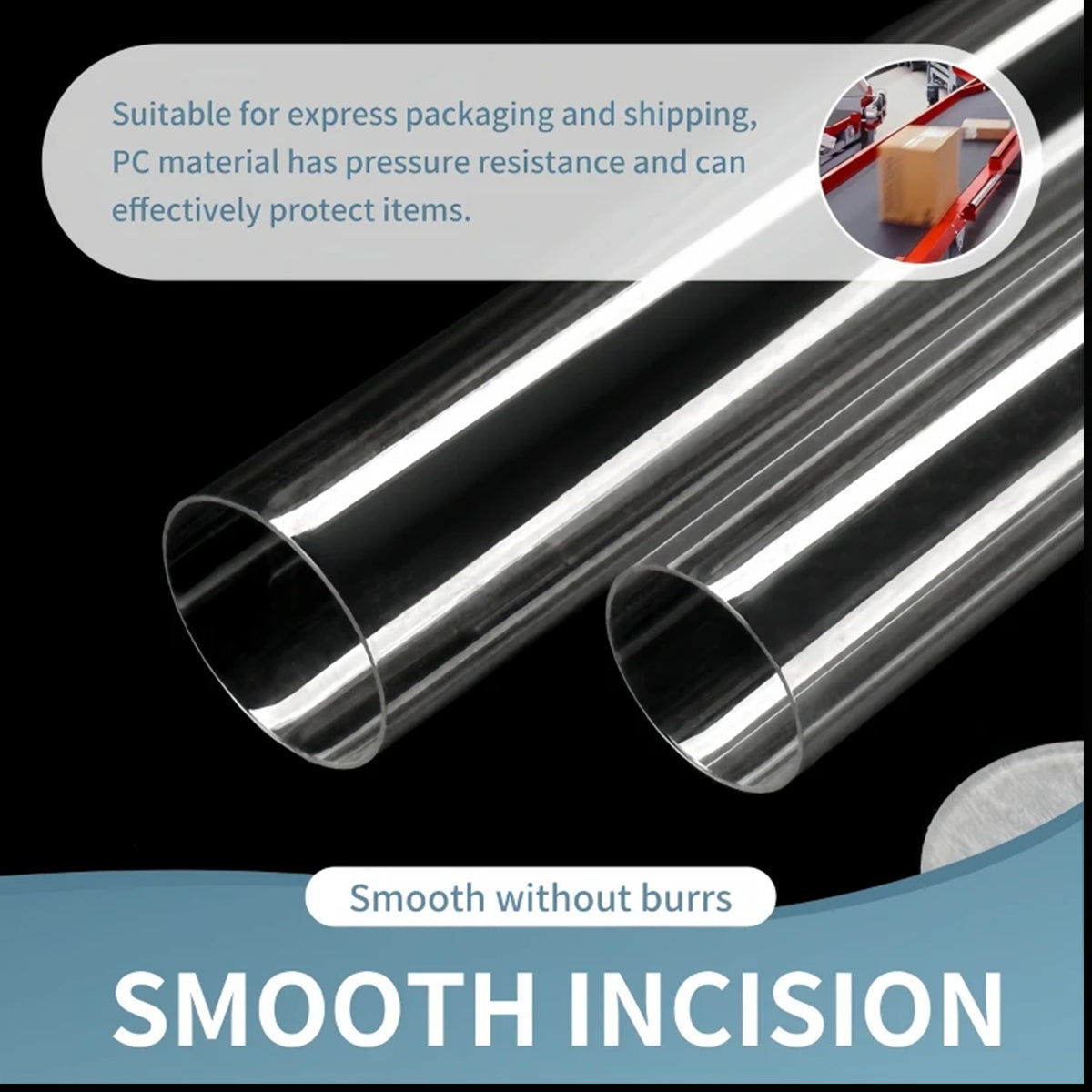 Transparent PC Packaging Tube with Lid Plastic Storage Tube 20PCS