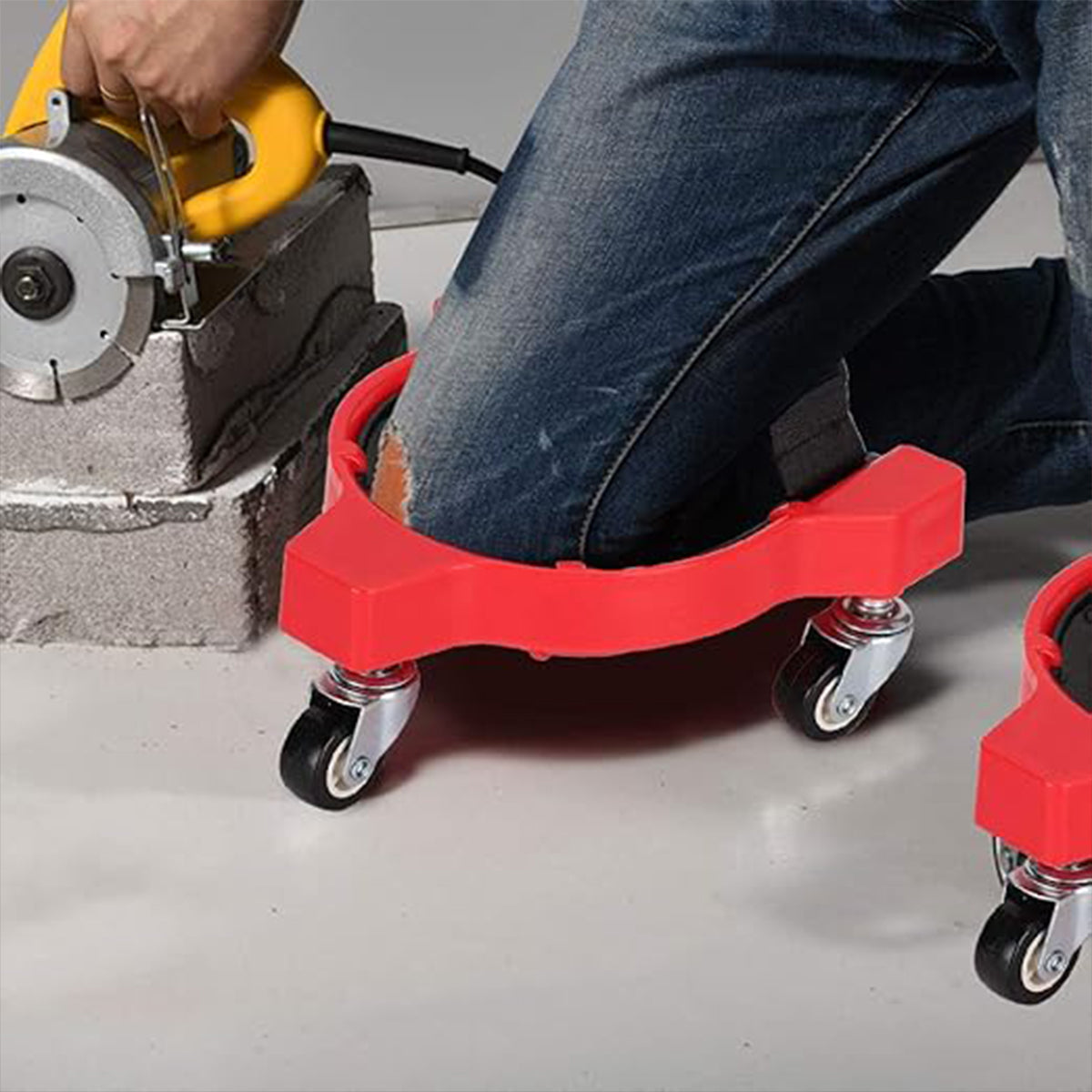 Bricklayer Knee Pad Tool Cart with Rolling Wheels for Construction