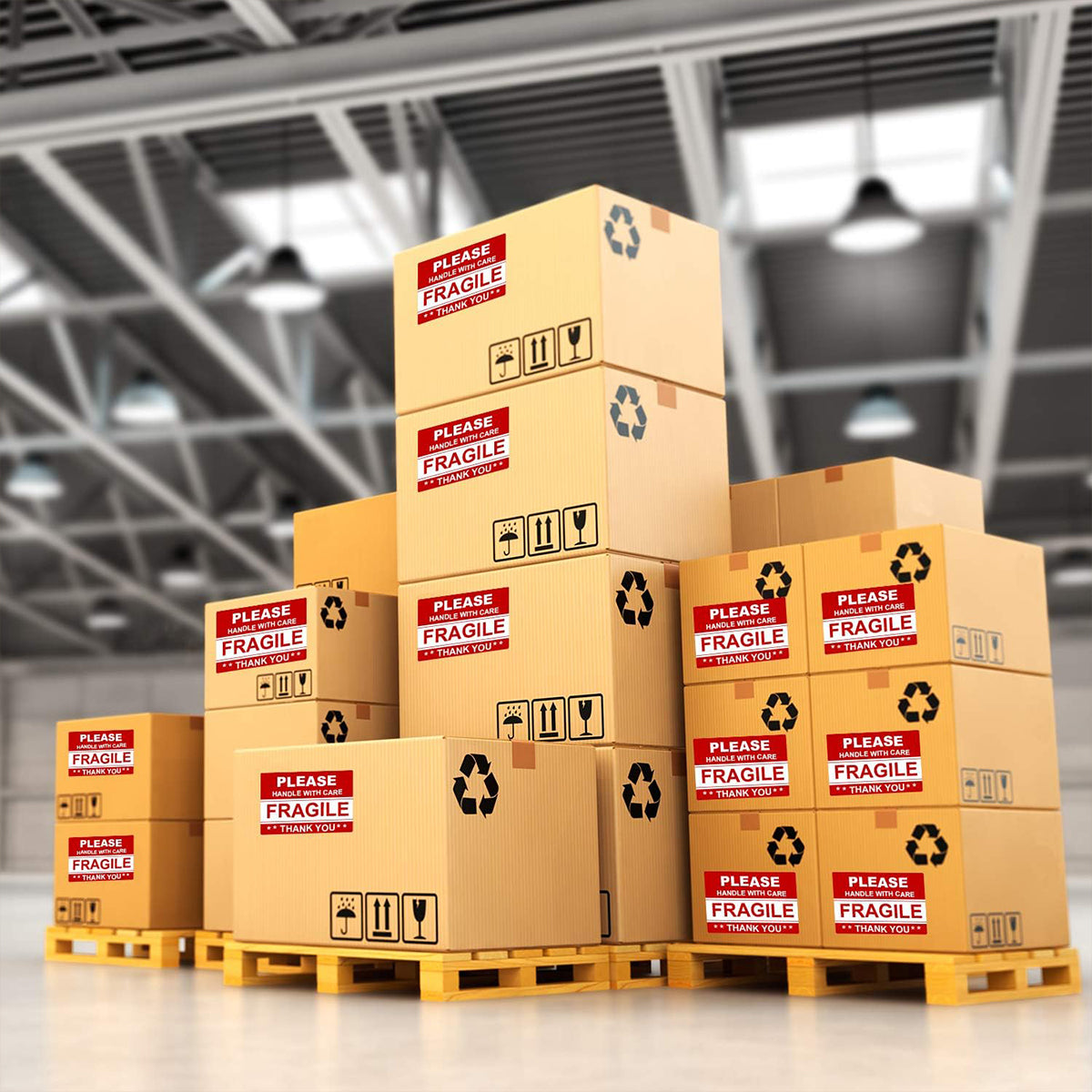 Fragile Sticker Labels 2 Rolls 1000PCS High Visibility Shipping Warning