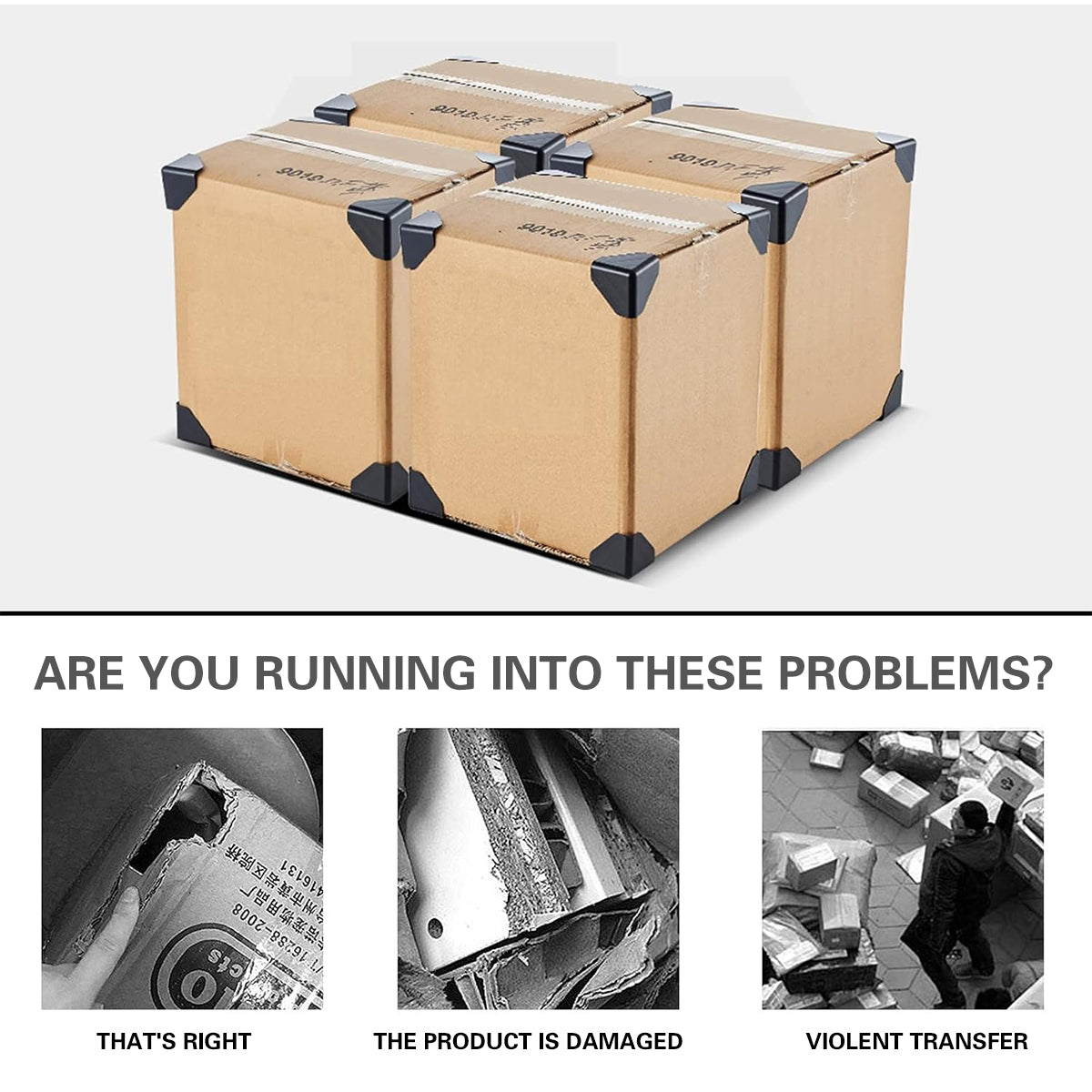 50PCS Cardboard Box Corner Protectors 2 Styles for Warehouse Packaging