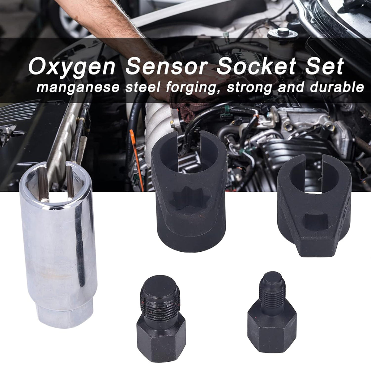 5-Piece Oxygen Sensor Socket Set for Automotive Emission System Service