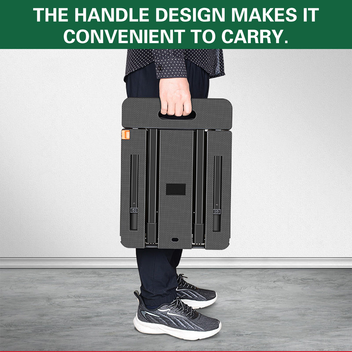 Foldable Flatbed Trolley Cart with Pull Rod and Universal Wheels 200KG