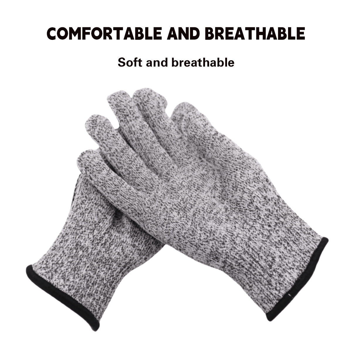 2Pairs Cut Resistant Work Gloves Anti Slip Safety Hand Protection