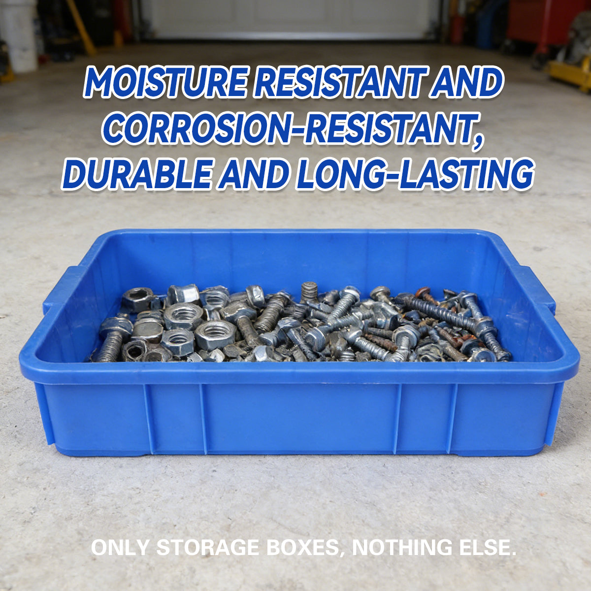 Rectangular Hardware Tool Storage Box Large Capacity PE Organizer