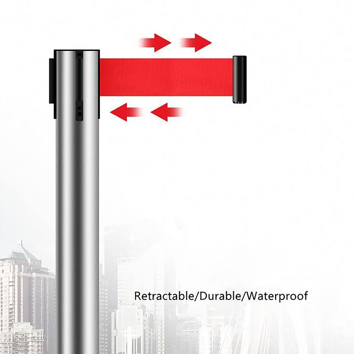 2M Retractable Isolation Barrier Belt Post Anti-Slip Waterproof