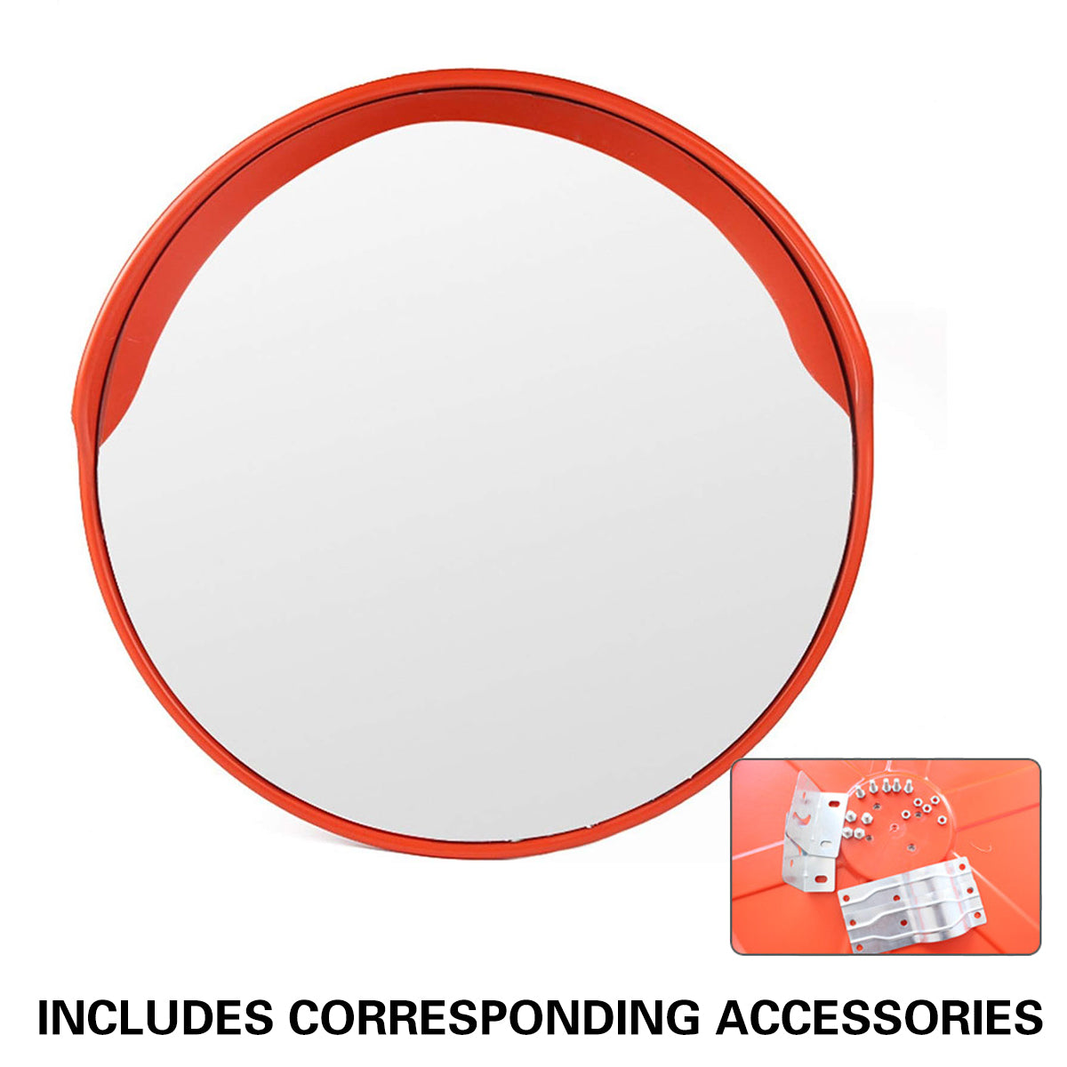 Road Safety 80cm Round Wide-Angle Convex Mirror for Outdoor Corners