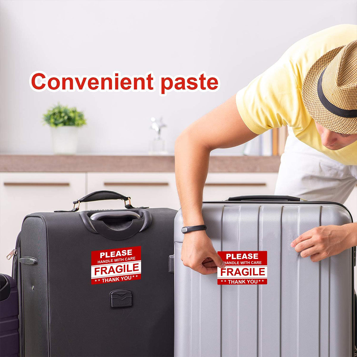 Fragile Sticker Labels 2 Rolls 1000PCS High Visibility Shipping Warning