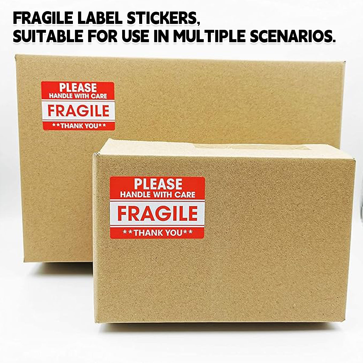 Fragile Sticker Labels 2 Rolls 1000PCS High Visibility Shipping Warning